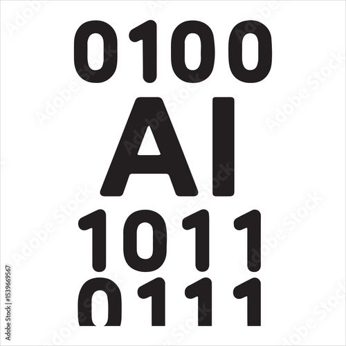 Abstract ai binary code design with geometric shapes