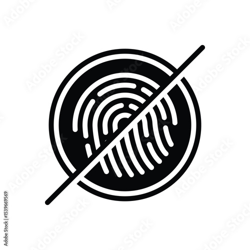 Black solid  icon for rejected