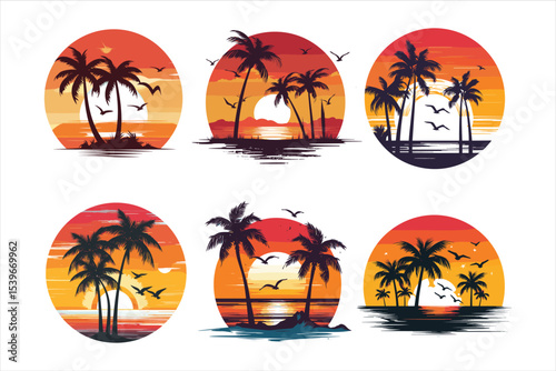 Vibrant Tropical Logo Design Graphic