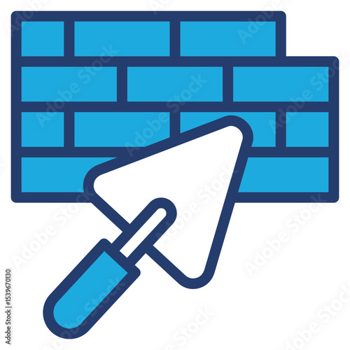 Brickwall blue color icon