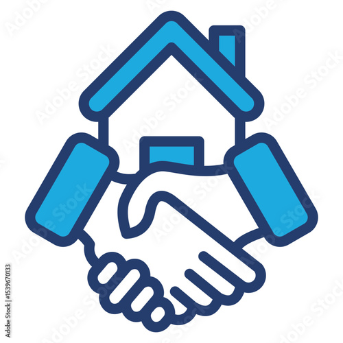 Agreement blue color icon
