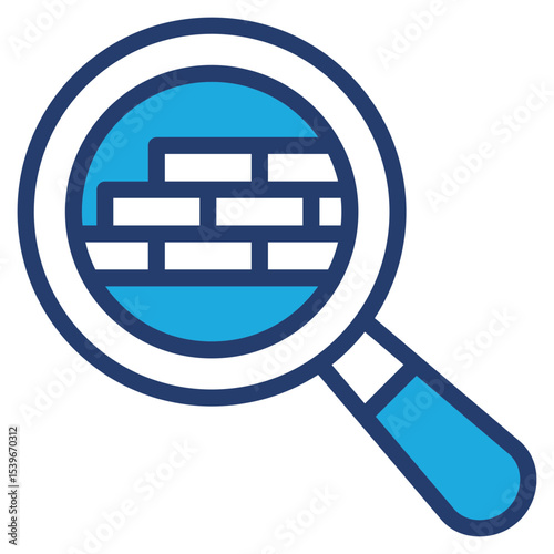 Magnifying Glass blue color icon