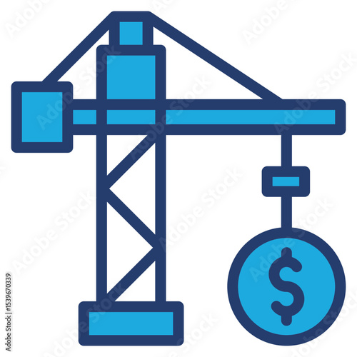 Crane blue color icon