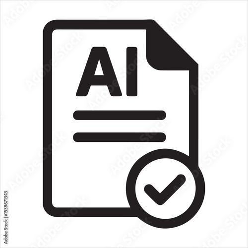 Green checkmark icon in ai format approval confirmation success