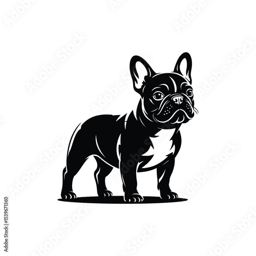 Stylized French Bulldog Silhouette Illustration for Pet Lover Design and Dog Merchandise Concepts