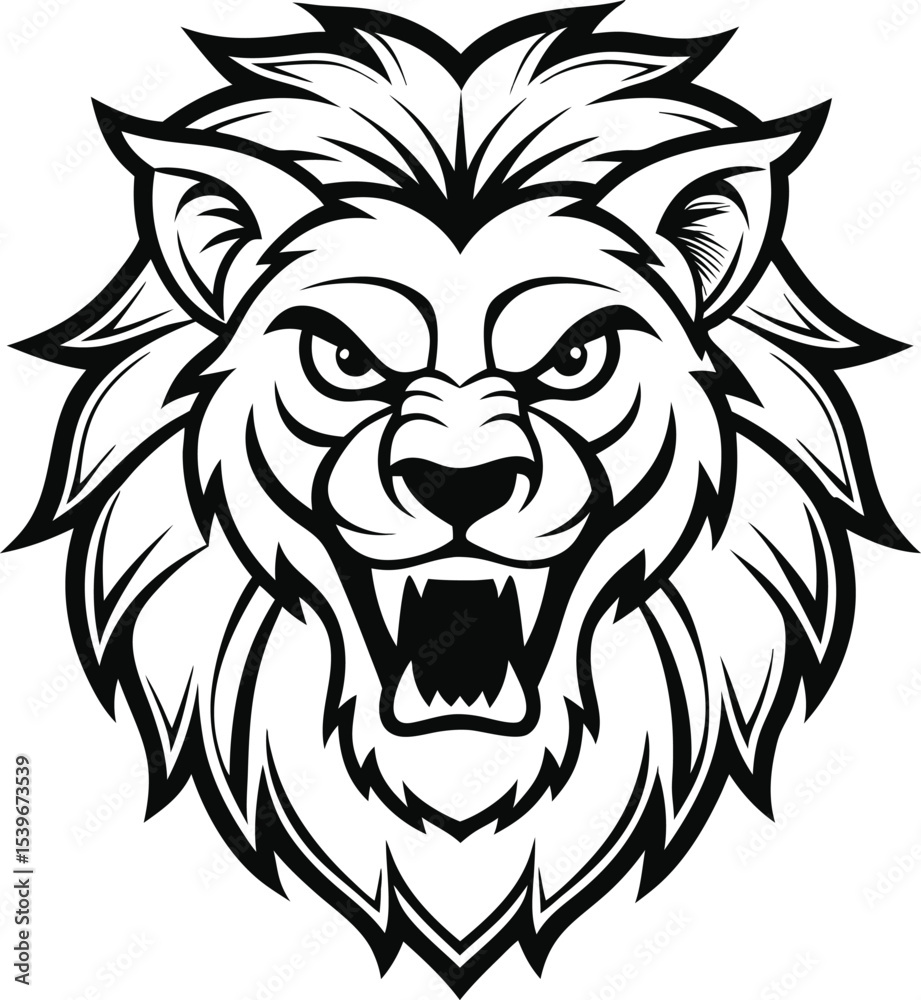 Fototapeta premium lion head vector