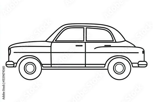 Wallpaper Mural Outline drawing of a vintage automobile. Torontodigital.ca