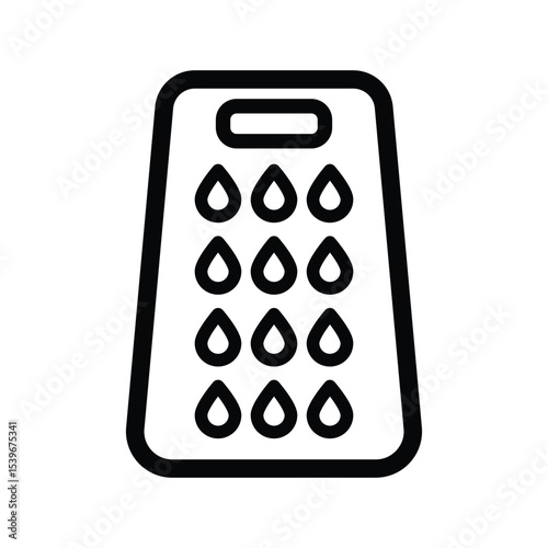 line art grater icon in flat design