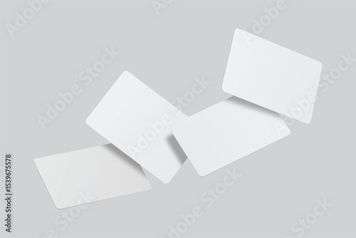 Playing cards mockup. Blank cards deck of poker hand, successful game, bet, casino ads, gambling business, game card or note cards, greeting card, invitation, credit card, business card isolated