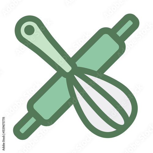 crossed whisk and rolling pin logo template