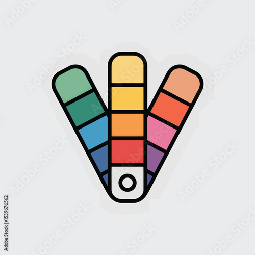 Vibrant color palette illustration featuring a colorful graphic display of gradated color swatches suitable for design and creative visual projects