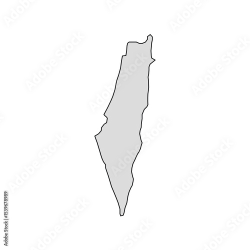 Vector Illustration of the Map of Israel on White Background