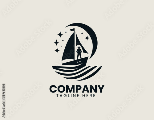 A vintage-inspired sky sailor with aviator goggles and scarf in a retro vector logo design for aviation branding