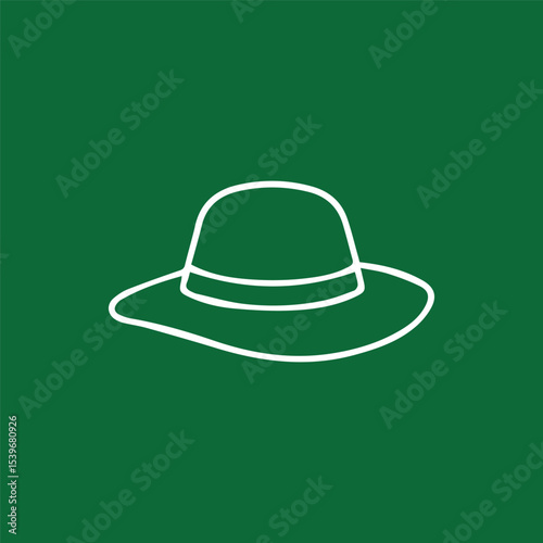 Elegant Womens Hat Displayed on Rich Green Background for Designers