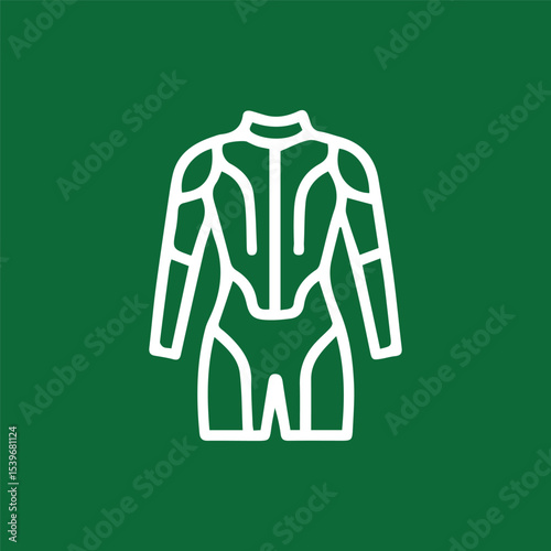Sleek Wetsuit Design Line Art on Forest Green Perfect for Athletes