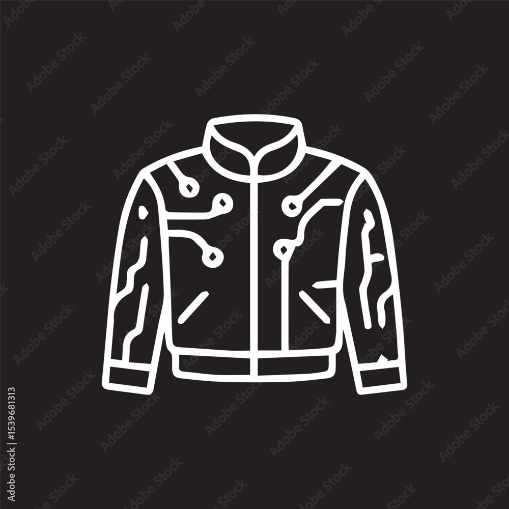 Naklejka premium Futuristic Tech Jacket Design Modern Minimalist Wearable Technology Style
