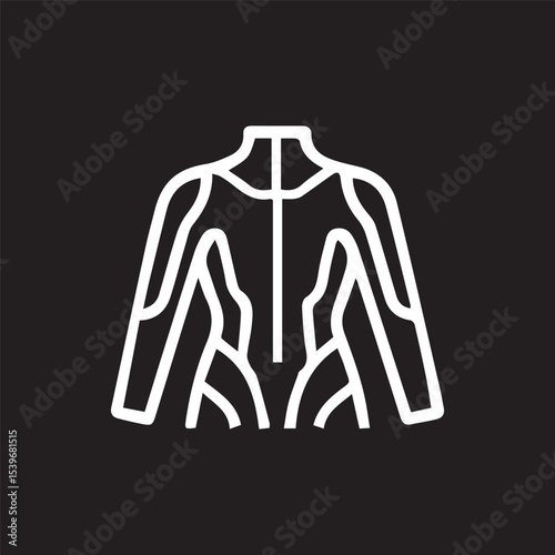Sleek Bodysuit Design Artistic Line Work on a Solid Black Canvas