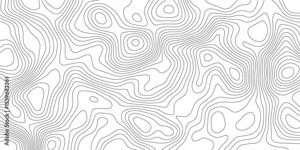 Fototapeta premium Topographic Map Contour Lines Background. Geographic Terrain Elevation Map. Digital Terrain Contour Pattern for Design. Stylized Contour Lines Map Background 