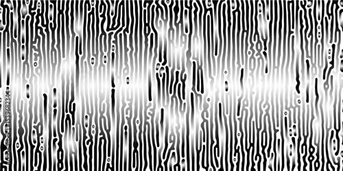 Abstract Turing organic wallpaper background. Linear design with biological shapes. Organic lines in Memphis. 260Turing reaction diffusion monochrome seamless pattern with chaotic motion.