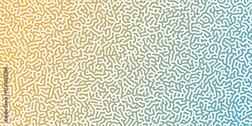 Abstract Turing organic wallpaper background. Linear design with biological shapes. Organic lines in Memphis. 260Turing reaction diffusion monochrome seamless pattern with chaotic motion.