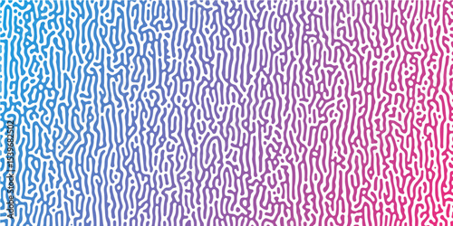 Abstract Turing organic wallpaper background. Linear design with biological shapes. Organic lines in Memphis. 260Turing reaction diffusion monochrome seamless pattern with chaotic motion.