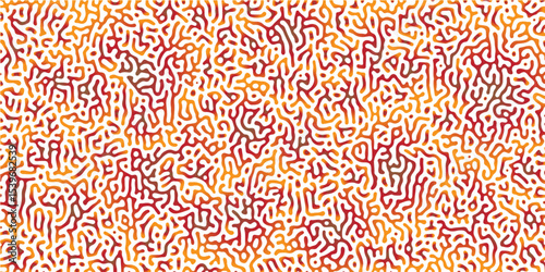 Abstract Turing organic wallpaper background. Linear design with biological shapes. Organic lines in Memphis. 260Turing reaction diffusion monochrome seamless pattern with chaotic motion.
