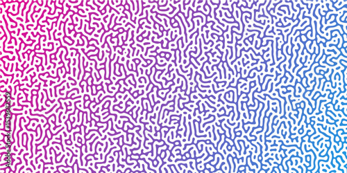 Abstract Turing organic wallpaper background. Linear design with biological shapes. Organic lines in Memphis. 260Turing reaction diffusion monochrome seamless pattern with chaotic motion.