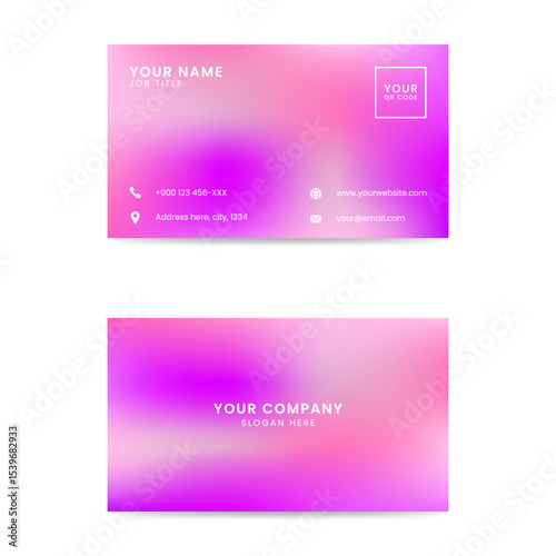 Modern Gradient Business Card Design – Pink and Violet Style