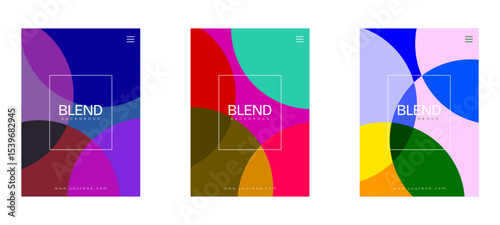 Vector illustration abstract background with mixed colors. Exclusion, multiply, darken etc. Makes an elegant and cool impression. Suitable for magazine cover or background.