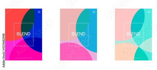 Vector illustration abstract background with mixed colors. Exclusion, multiply, darken etc. Makes an elegant and cool impression. Suitable for magazine cover or background.