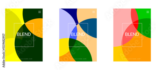 Vector illustration abstract background with mixed colors. Exclusion, multiply, darken etc. Makes an elegant and cool impression. Suitable for magazine cover or background.