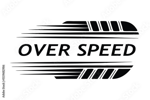 Automotive Service Icon with Fast Tire and Motion Effect for Garage or Tire Shop, On White Background
