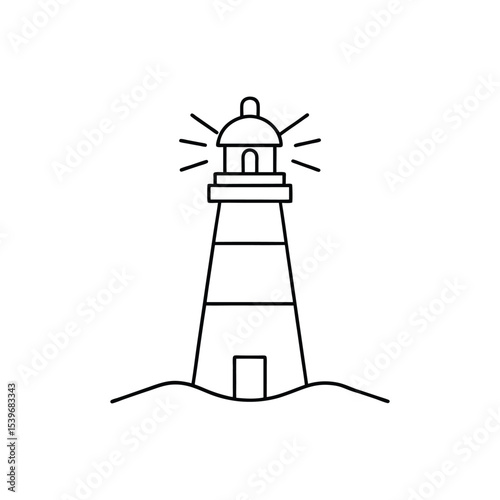 light house line art