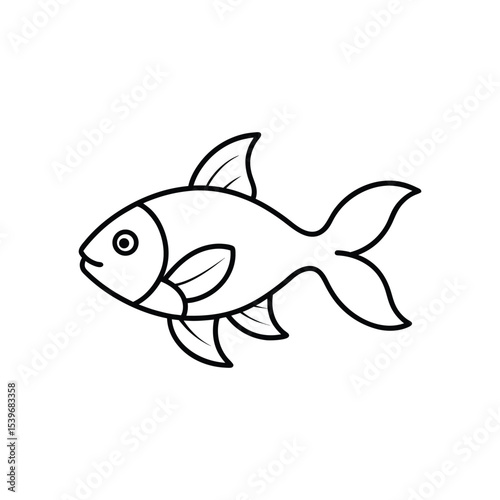 gold fish line art