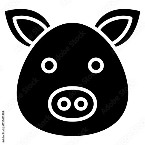Pig glyph icon