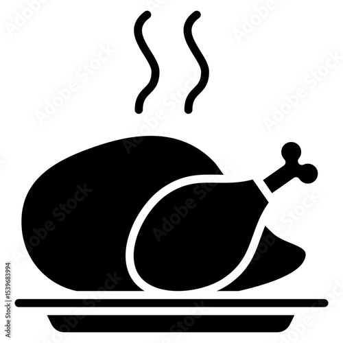 Chicken glyph icon