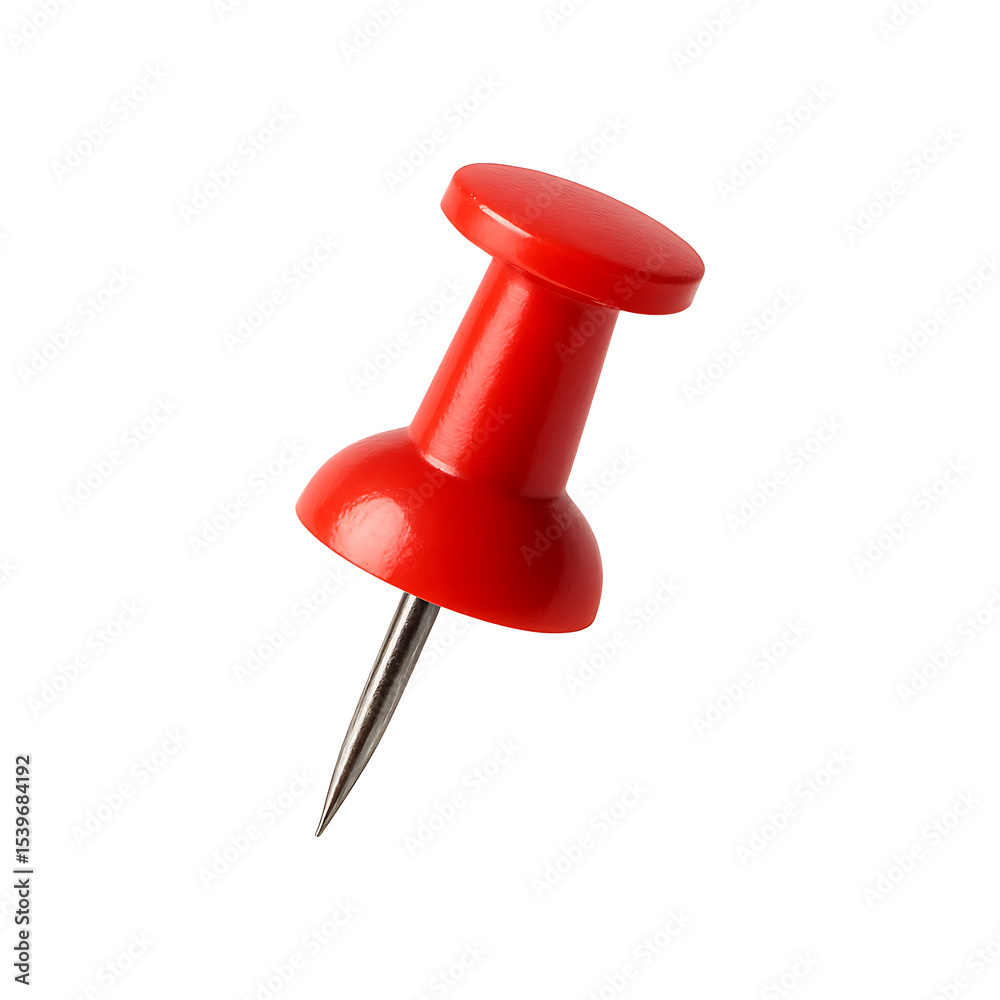 Red push pin isolated on transparent background Red push pin isolated on transparent background