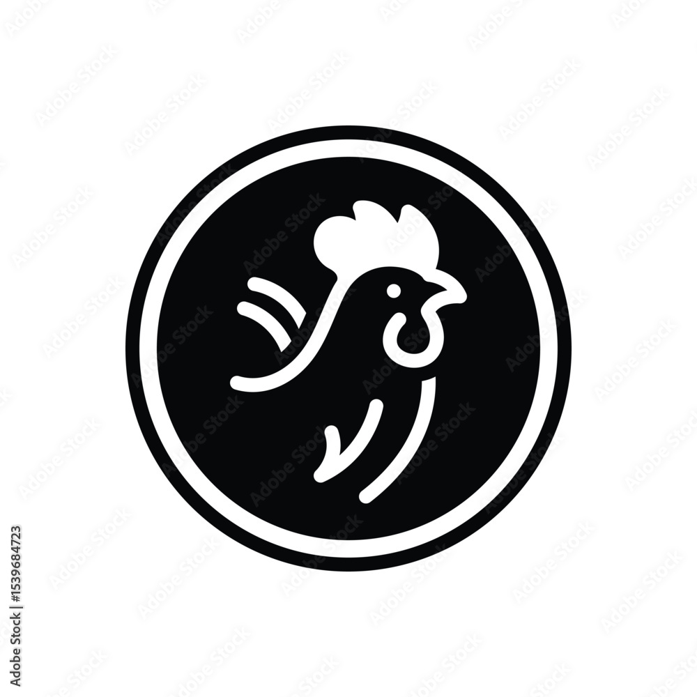 Naklejka premium Black solid icon for free range