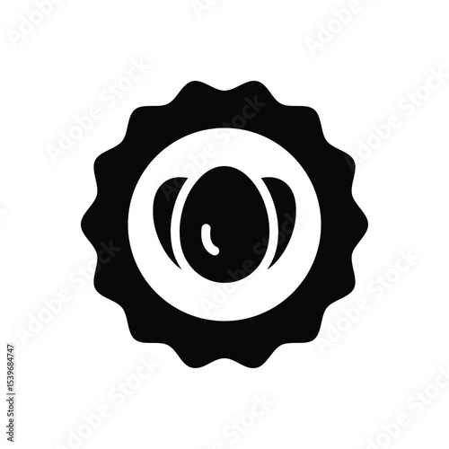 Black solid icon for free range eggs