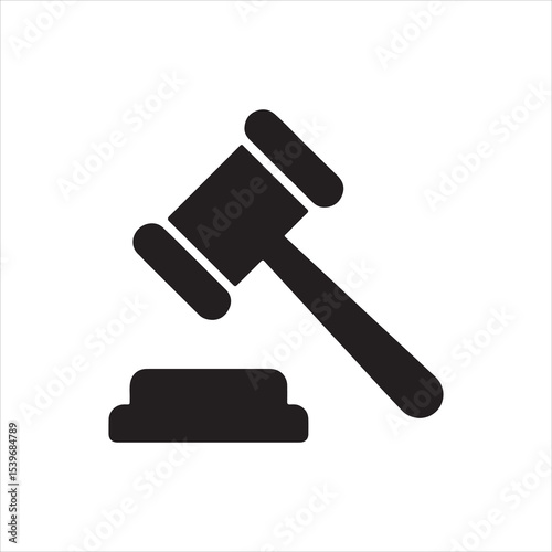 Gavel illustration law justice auction court icon