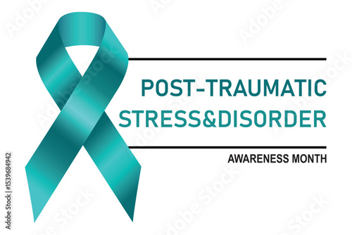 Post-Traumatic Stress Disorder Awareness Month. Medical and PTSD concept. PTSD awareness Month. PTSD, post-traumatic stress disorder symbol. Background, poster, card, banner design. Vector EPS 10