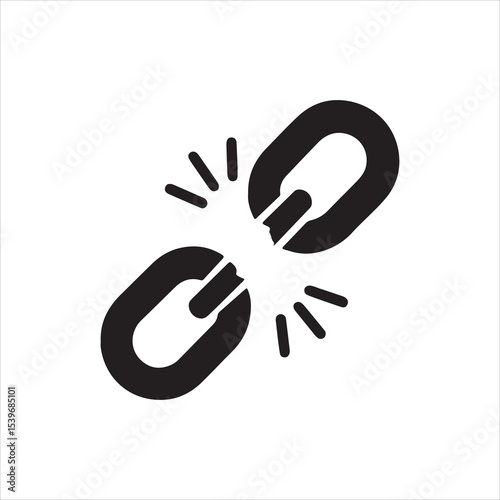 Abstract broken chains design freedom strength and resilience