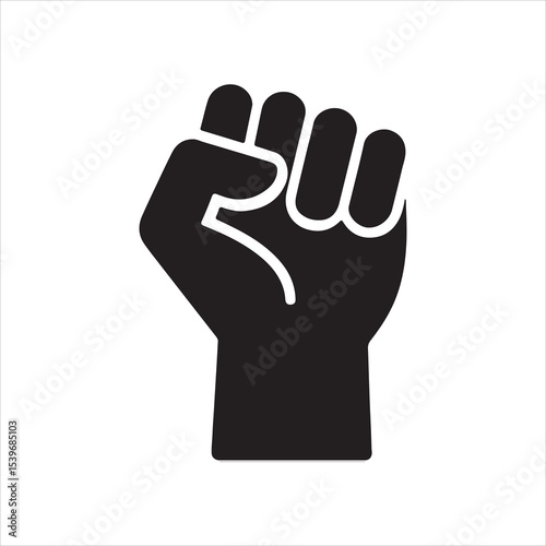 Strong clenched fist graphic design element