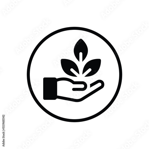 Black solid icon for natural organic