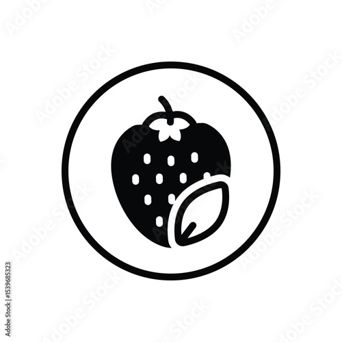 Black solid icon for organic fruit