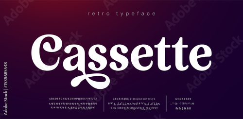 Retro Elegant Luxury Font, Uppercase Lowercase And Number. Classic Lettering Minimal Fashion Designs. Typography modern serif fonts regular decorative vintage concept. vector illustration
