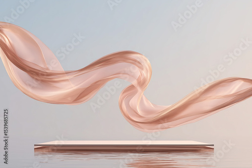 Floating Product Display Platforms – Glass & Concrete Surfaces with Ocean and Sky Backdrop