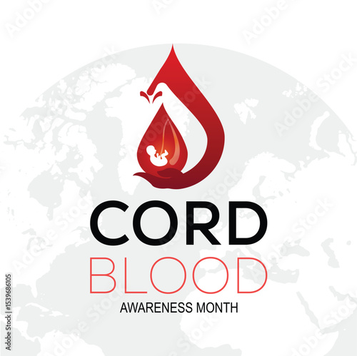 July is Cord Blood Awareness Month. Vector template Design for banner, greeting card, poster, prints, social media post ,flyer , T shirt with background.