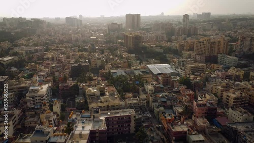 Ariel video of beautiful Bangalore City in India	