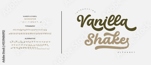 Retro Elegant Luxury Font, Uppercase Lowercase And Number. Classic Lettering Minimal Fashion Designs. Typography modern serif fonts regular decorative vintage concept. vector illustration
